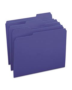 SMD13193 COLORED FILE FOLDERS, 1/3-CUT TABS, LETTER SIZE, NAVY BLUE, 100/BOX