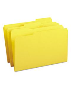 SMD17943 COLORED FILE FOLDERS, 1/3-CUT TABS, LEGAL SIZE, YELLOW, 100/BOX