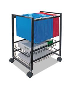 AVT34075 MOBILE FILE CART W/SLIDING BASKETS, 12.88W X 15D X 21.13H, BLACK