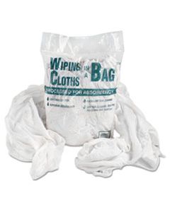 UFSN250CW01 BAG-A-RAGS REUSABLE WIPING CLOTHS, COTTON, WHITE, 1LB PACK