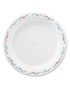 HUH22516 MOLDED FIBER DINNERWARE, PLATE, 8 3/4"DIA, WHITE, VINES THEME, 500/CARTON