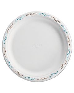 HUH22519 MOLDED FIBER DINNERWARE, PLATE, 10 1/2"DIA, WH, VINES, 125/PACK, 4 PACKS/CARTON