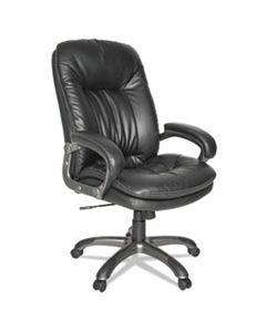 OIFGM4119 EXECUTIVE SWIVEL/TILT LEATHER HIGH-BACK CHAIR, SUPPORTS UP TO 250 LBS., BLACK SEAT/BLACK BACK, BLACK BASE