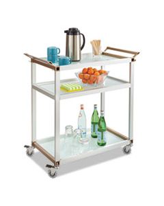 SAF8969SL LARGE REFRESHMENT CART, THREE-SHELF, 32W X 16.75D X 35H, SILVER