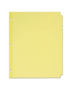 AVE11501 WRITE & ERASE PLAIN-TAB PAPER DIVIDERS, 5-TAB, LETTER, BUFF, 36 SETS
