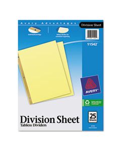 AVE11542 UNTABBED SHEET DIVIDERS, UNTABBED, LETTER