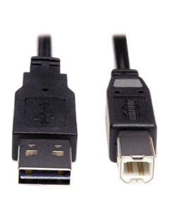 TRPUR022006 UNIVERSAL REVERSIBLE USB 2.0 CABLE, REVERSIBLE A TO B (M/M), 6 FT., BLACK