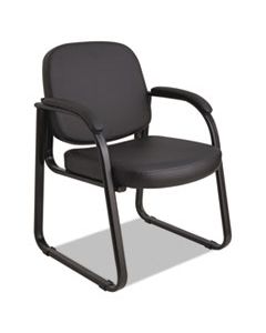 ALERL43C16 ALERA GENARO SERIES HALF-BACK SLED BASE GUEST CHAIR, 24.63" X 26.63" X 34", BLACK SEAT/BLACK BACK, BLACK BASE