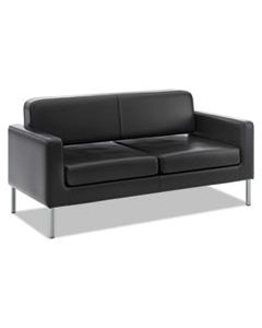 BSXVL888SB11 CORRAL RECEPTION SEATING SOFA, 67W X 28D X 30.5H, BLACK SOFTHREAD LEATHER