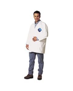 DUPTY212SXL TYVEK LAB COAT, WHITE, SNAP FRONT, 2 POCKETS, X-LARGE, 30/CARTON