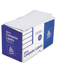 AVE4076 DOT MATRIX PRINTER MAILING LABELS, PIN-FED PRINTERS, 2.94 X 5, WHITE, 3,000/BOX