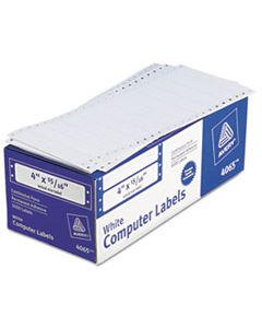 AVE4065 DOT MATRIX PRINTER MAILING LABELS, PIN-FED PRINTERS, 0.94 X 4, WHITE, 5,000/BOX