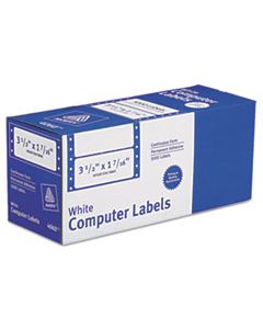 AVE4060 DOT MATRIX PRINTER MAILING LABELS, PIN-FED PRINTERS, 1.44 X 3.5, WHITE, 5,000/BOX