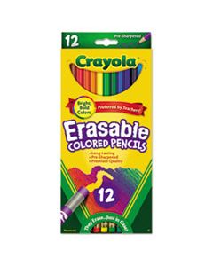 CYO684412 ERASABLE COLOR PENCIL SET, 3.3 MM, 2B (#1), ASSORTED LEAD/BARREL COLORS, DOZEN