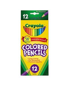 CYO684012 LONG-LENGTH COLORED PENCIL SET, 3.3 MM, 2B (#1), ASSORTED LEAD/BARREL COLORS, DOZEN