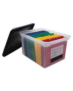 AVT55802 FILE TOTE WITH CONTENTS LABEL, LETTER/LEGAL FILES, 17.75" X 14" X 10.25", CLEAR/BLACK