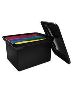 AVT34052 FILE TOTE WITH LID, LETTER/LEGAL FILES, 14.13" X 18" X 10.75", BLACK