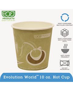 ECOEPBRHC10EWPK EVOLUTION WORLD 24% RECYCLED CONTENT HOT CUPS CONVENIENCE PACK, 10 OZ, 50/PACK