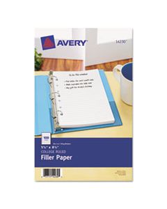 AVE14230 MINI SIZE BINDER FILLER PAPER, 7-HOLE, 5.5 X 8.5, NARROW RULE, 100/PACK