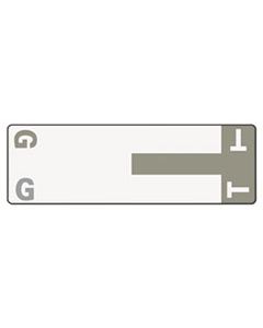SMD67158 ALPHA-Z COLOR-CODED FIRST LETTER COMBO ALPHA LABELS, G/T, 1.16 X 3.63, GRAY/WHITE, 5/SHEET, 20 SHEETS/PACK
