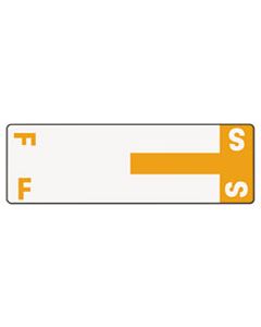 SMD67157 ALPHA-Z COLOR-CODED FIRST LETTER COMBO ALPHA LABELS, F/S, 1.16 X 3.63, ORANGE/WHITE, 5/SHEET, 20 SHEETS/PACK