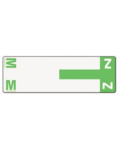 SMD67164 ALPHA-Z COLOR-CODED FIRST LETTER COMBO ALPHA LABELS, M/Z, 1.16 X 3.63, LIGHT GREEN/WHITE, 5/SHEET, 20 SHEETS/PACK