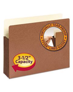 SMD73264 REDROPE DROP-FRONT FILE POCKETS W/ FULLY LINED GUSSETS, 3.5" EXPANSION, LETTER SIZE, REDROPE, 10/BOX