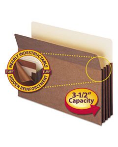 SMD74380 REDROPE TUFF POCKET DROP-FRONT FILE POCKETS W/ FULLY LINED GUSSETS, 3.5" EXPANSION, LEGAL SIZE, REDROPE, 10/BOX