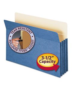 SMD74225 COLORED FILE POCKETS, 3.5" EXPANSION, LEGAL SIZE, BLUE