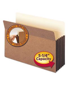 SMD74274 REDROPE DROP-FRONT FILE POCKETS W/ FULLY LINED GUSSETS, 5.25" EXPANSION, LEGAL SIZE, REDROPE, 10/BOX