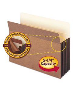SMD73390 REDROPE TUFF POCKET DROP-FRONT FILE POCKETS W/ FULLY LINED GUSSETS, 5.25" EXPANSION, LETTER SIZE, REDROPE, 10/BOX