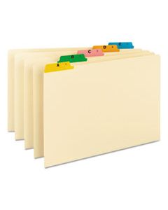 SMD52180 RECYCLED TOP TAB FILE GUIDES, ALPHA, 1/5 TAB, MANILA/COLOR, LEGAL, 25/SET