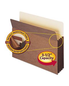 SMD73380 REDROPE TUFF POCKET DROP-FRONT FILE POCKETS W/ FULLY LINED GUSSETS, 3.5" EXPANSION, LETTER SIZE, REDROPE, 10/BOX