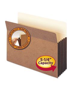 SMD73274 REDROPE DROP-FRONT FILE POCKETS W/ FULLY LINED GUSSETS, 5.25" EXPANSION, LETTER SIZE, REDROPE, 10/BOX