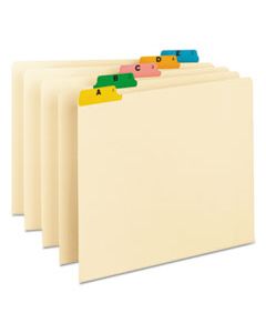 SMD50180 RECYCLED TOP TAB FILE GUIDES, ALPHA, 1/5 TAB, MANILA, LETTER, 25/SET