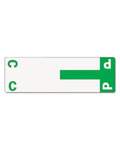 SMD67154 ALPHA-Z COLOR-CODED FIRST LETTER COMBO ALPHA LABELS, C/P, 1.16 X 3.63, DARK GREEN/WHITE, 5/SHEET, 20 SHEETS/PACK