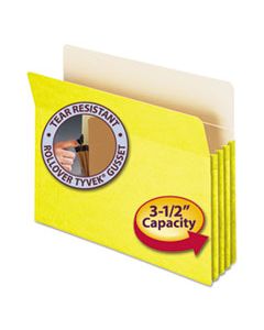SMD73233 COLORED FILE POCKETS, 3.5" EXPANSION, LETTER SIZE, YELLOW