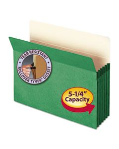 SMD73236 COLORED FILE POCKETS, 5.25" EXPANSION, LETTER SIZE, GREEN
