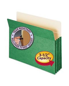 SMD73226 COLORED FILE POCKETS, 3.5" EXPANSION, LETTER SIZE, GREEN
