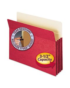 SMD73231 COLORED FILE POCKETS, 3.5" EXPANSION, LETTER SIZE, RED