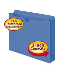 SMD75562 COLORED FILE JACKETS WITH REINFORCED DOUBLE-PLY TAB, STRAIGHT TAB, LETTER SIZE, BLUE, 50/BOX