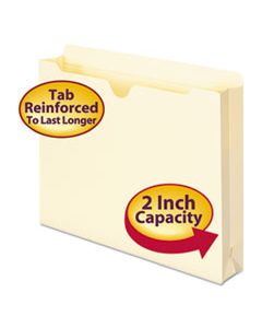 SMD75560 MANILA FILE JACKETS, 2-PLY STRAIGHT TAB, LETTER SIZE, MANILA, 50/BOX