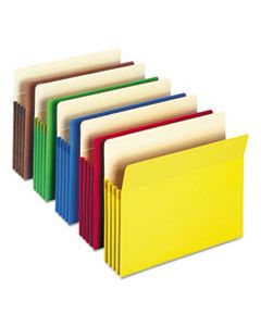 SMD73890 COLORED FILE POCKETS, 3.5" EXPANSION, LETTER SIZE, ASSORTED, 25/BOX