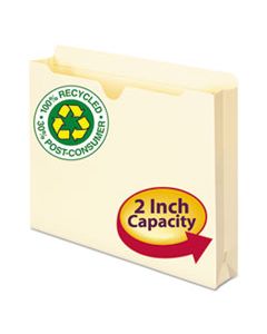 SMD75605 100% RECYCLED TOP TAB FILE JACKETS, STRAIGHT TAB, LETTER SIZE, MANILA, 50/BOX