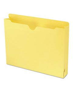 SMD75571 COLORED FILE JACKETS WITH REINFORCED DOUBLE-PLY TAB, STRAIGHT TAB, LETTER SIZE, YELLOW, 50/BOX