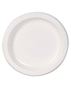 DXEDBP09W BASIC PAPER DINNERWARE, PLATES, WHITE, 8.5" DIAMETER, 125/PACK