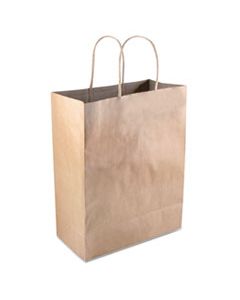 COS098375 PREMIUM SHOPPING BAG, 8" X 10.25", BROWN KRAFT, 50/BOX