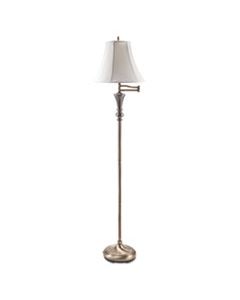 LEDL9004 BRASS SWING ARM INCANDESCENT FLOOR LAMP, 13"W X 13"D X 60"H, ANTIQUE BRASS