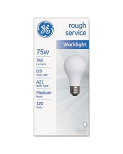 GEL18274 ROUGH SERVICE INCANDESCENT WORKLIGHT BULB, A21, 75 W, 750 LM