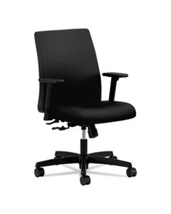 HONIT105CU10 IGNITION SERIES FABRIC LOW-BACK TASK CHAIR, SUPPORTS UP TO 300 LBS., BLACK SEAT/BLACK BACK, BLACK BASE